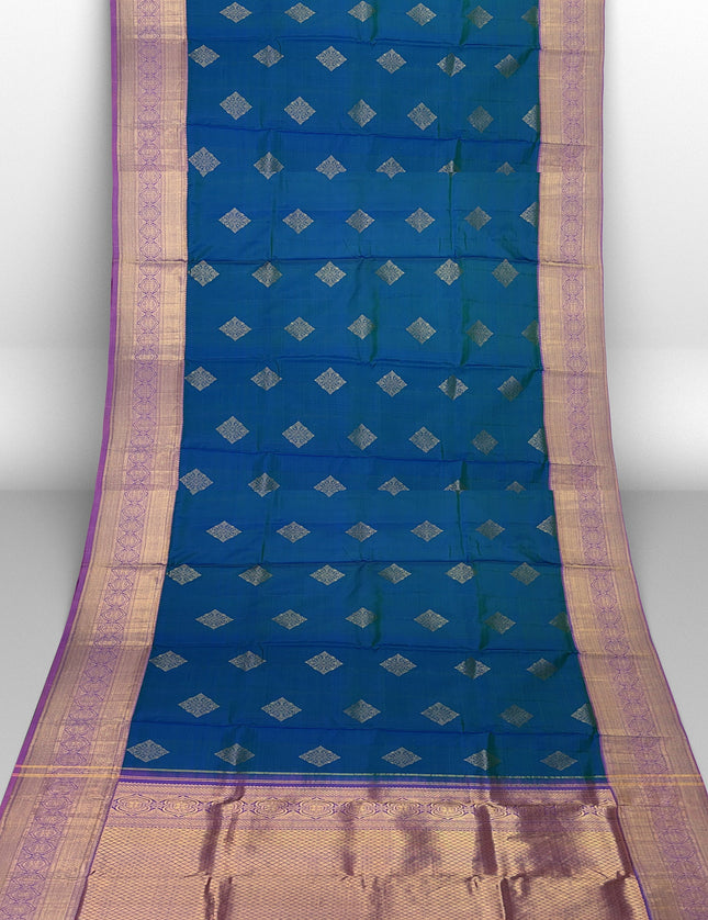 Pure Kanchipuram Silk 9 Yards Madisar Saree - Traditional Big Border & Rich Pallu