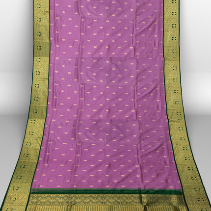 Pure Kanchipuram Silk 9 Yards Madisar Saree - Traditional Big Border & Rich Pallu