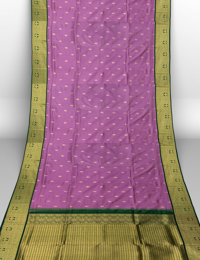 Pure Kanchipuram Silk 9 Yards Madisar Saree - Traditional Big Border & Rich Pallu