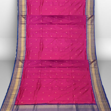 Pure Kanchipuram Silk 9 Yards Madisar Saree - Traditional Big Border & Rich Pallu