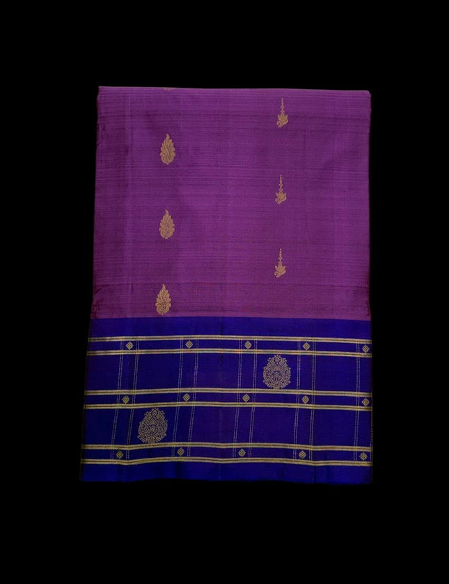 Pure Kanchipuram Silk 9 Yards Madisar Saree - Traditional Big Border & Rich Pallu