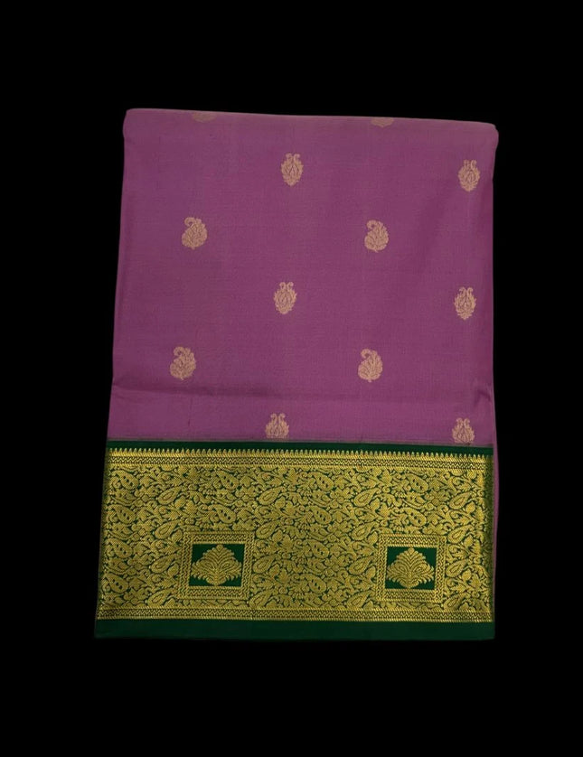 Pure Kanchipuram Silk 9 Yards Madisar Saree - Traditional Big Border & Rich Pallu