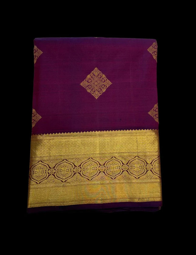Pure Kanchipuram Silk 9 Yards Madisar Saree - Traditional Big Border & Rich Pallu
