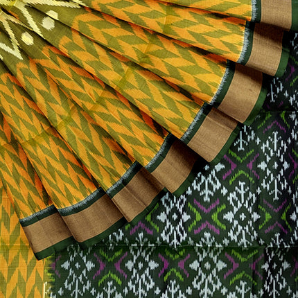 Pure Pochampally Silk Saree 6 Yards with Traditional Ikat Design