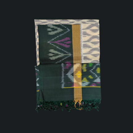 Pure Pochampally Silk Saree 6 Yards with Traditional Ikat Design