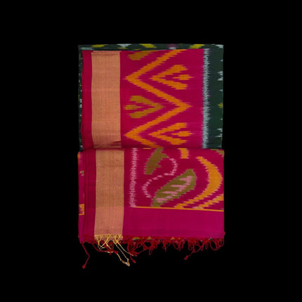 Pure Pochampally Silk Saree 6 Yards with Traditional Ikat Design