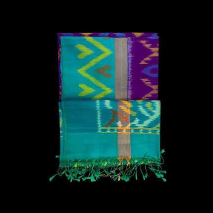 Pure Pochampally Silk Saree 6 Yards with Traditional Ikat Design