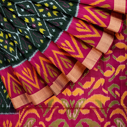 Pure Pochampally Silk Saree 6 Yards with Traditional Ikat Design