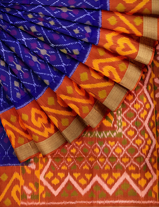 Pure Pochampally Silk Saree 6 Yards with Traditional Ikat Design