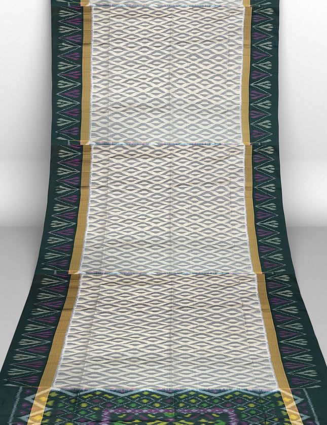Pure Pochampally Silk Saree 6 Yards with Traditional Ikat Design