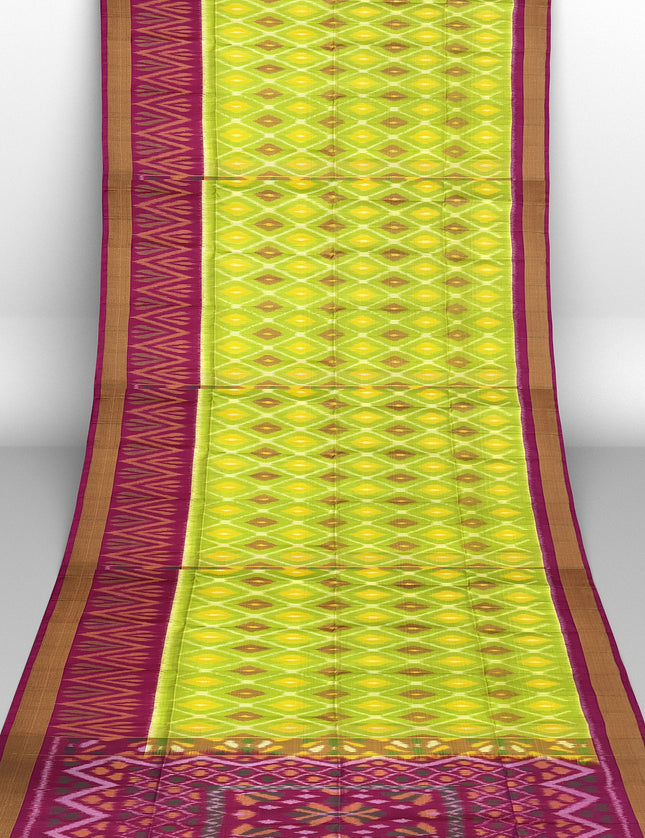 Pure Pochampally Silk Saree 6 Yards with Traditional Ikat Design