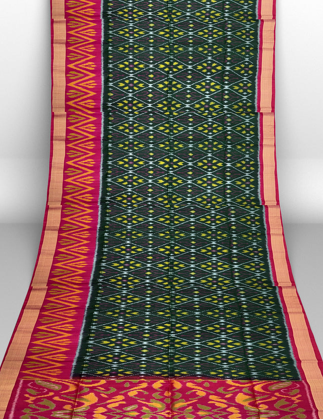 Pure Pochampally Silk Saree 6 Yards with Traditional Ikat Design