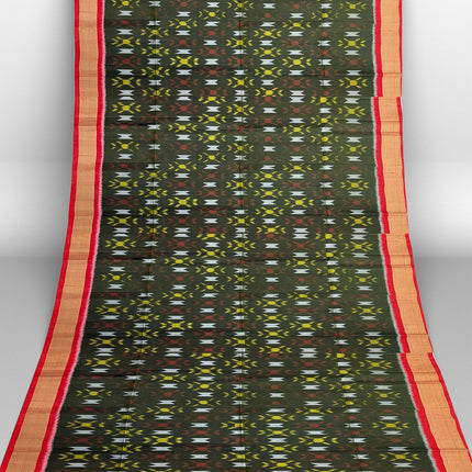 Pure Pochampally Silk Saree 6 Yards with Traditional Ikat Design