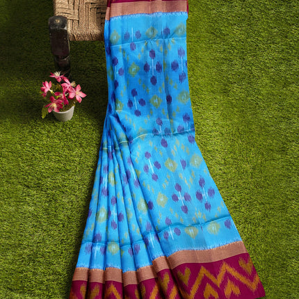 Pure Pochampally Silk Saree 6 Yards with Traditional Ikat Design