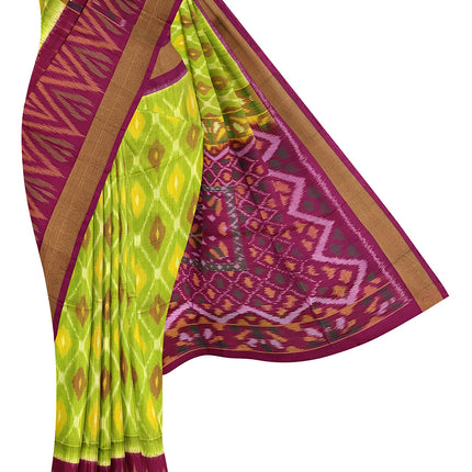 Pure Pochampally Silk Saree 6 Yards with Traditional Ikat Design