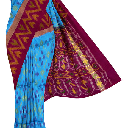 Pure Pochampally Silk Saree 6 Yards with Traditional Ikat Design