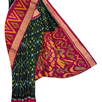 Pure Pochampally Silk Saree 6 Yards with Traditional Ikat Design