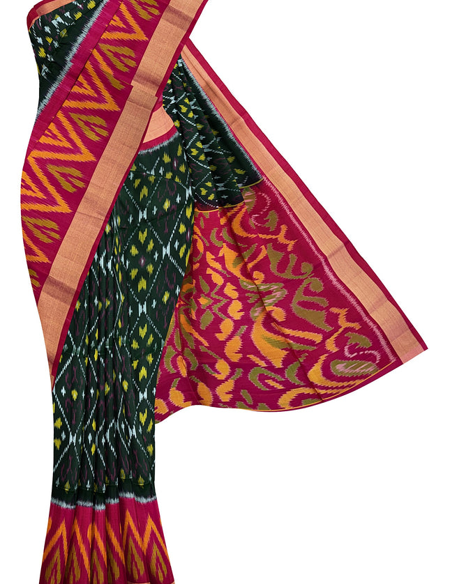 Pure Pochampally Silk Saree 6 Yards with Traditional Ikat Design