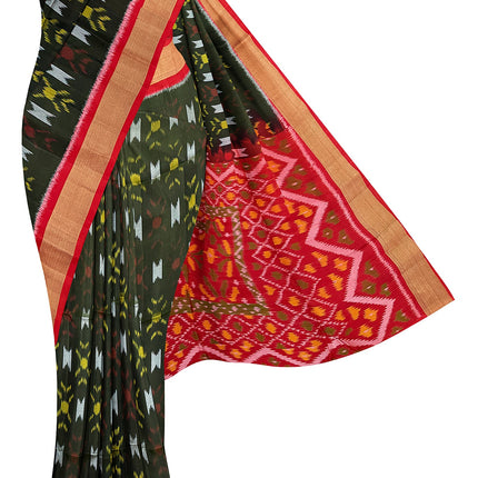 Pure Pochampally Silk Saree 6 Yards with Traditional Ikat Design