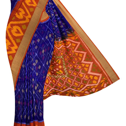 Pure Pochampally Silk Saree 6 Yards with Traditional Ikat Design