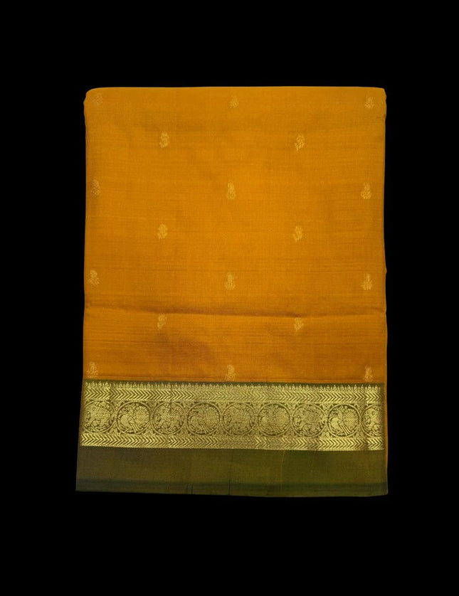 Pure Kanchipuram Silk 9 Yards Madisar Saree - Elegant Small Border & Rich Pallu