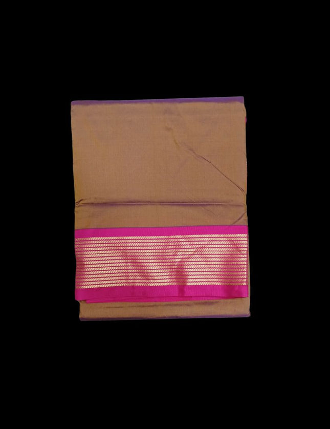 Semi Silk Contrast Vidya Border Sarees 9 Yards