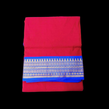 Semi Silk Contrast Vidya Border Sarees 9 Yards