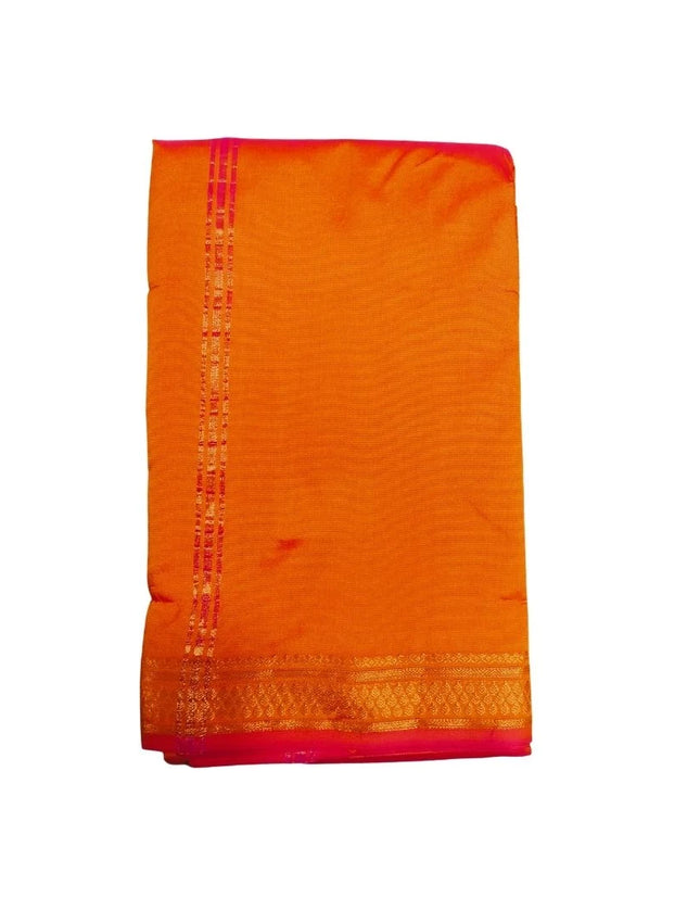 Soft Silk Usha Border Dhoti With Angavastram-3M+2M