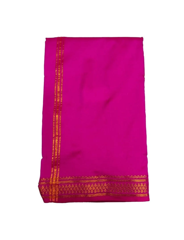 Soft Silk Usha Border Dhoti With Angavastram-3M+2M