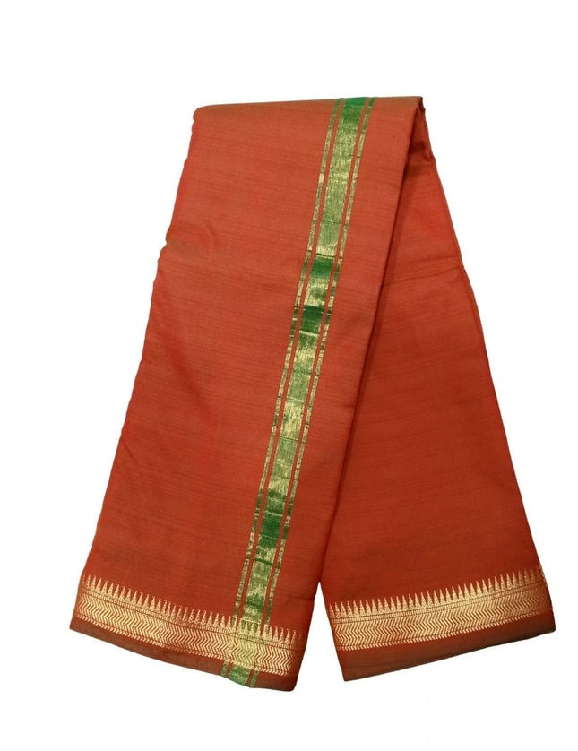 Soft Silk Usha Border Dhoti With Angavastram-3M+2M