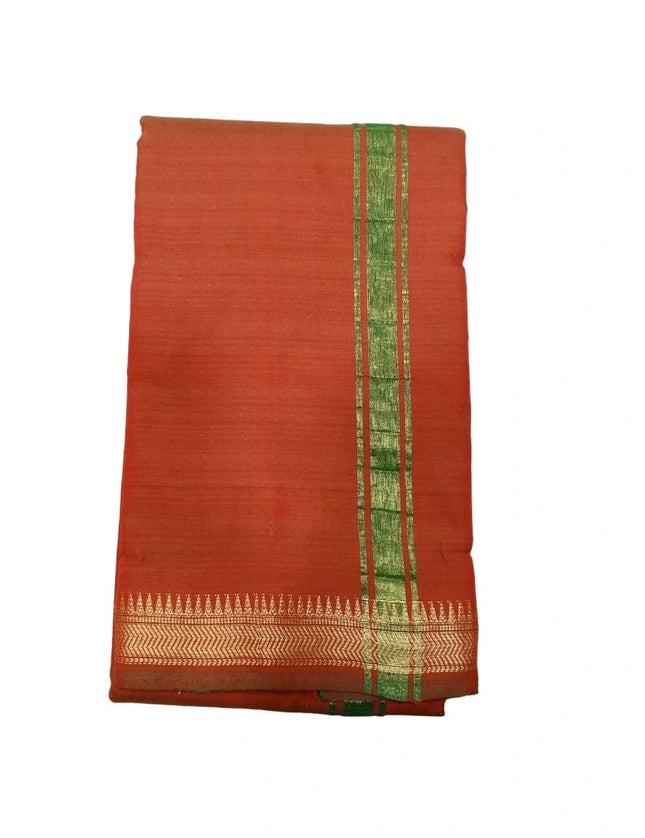 Soft Silk Usha Border Dhoti With Angavastram-3M+2M