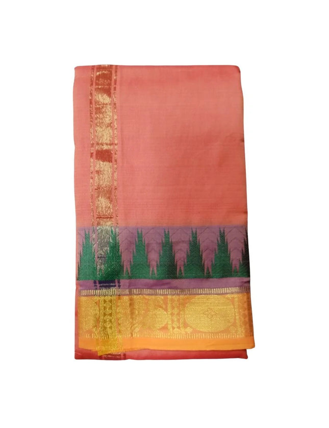 Soft Silk Usha Border Dhoti With Angavastram-3M+2M
