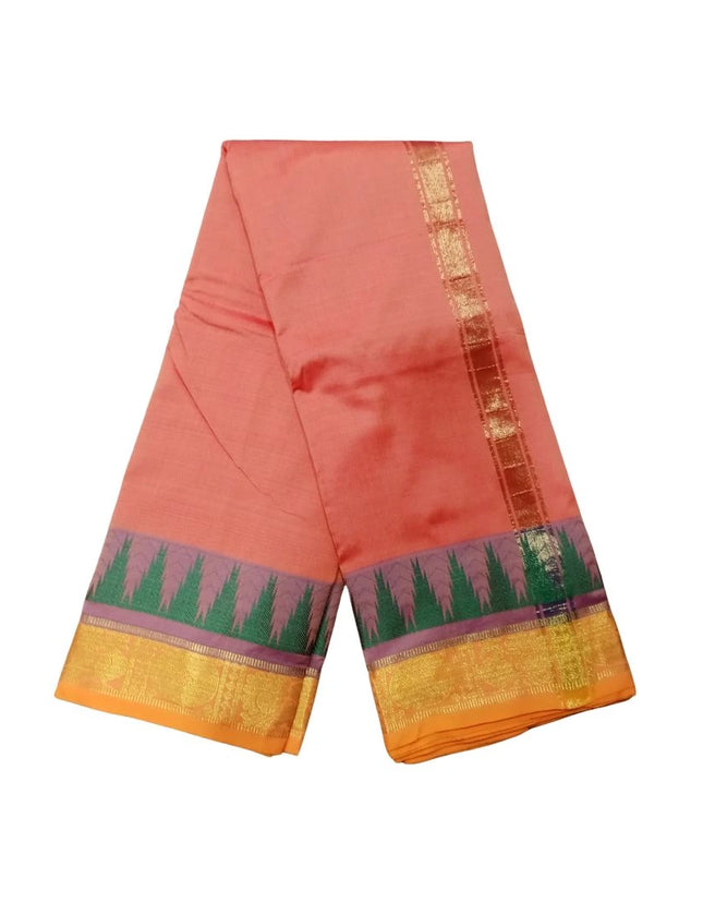 Soft Silk Usha Border Dhoti With Angavastram-3M+2M