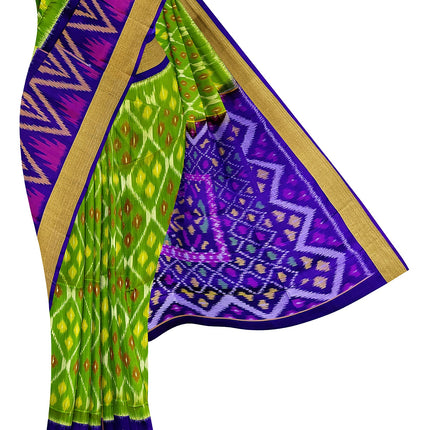 Pure Pochampally Silk Saree 6 Yards with Traditional Ikat Design