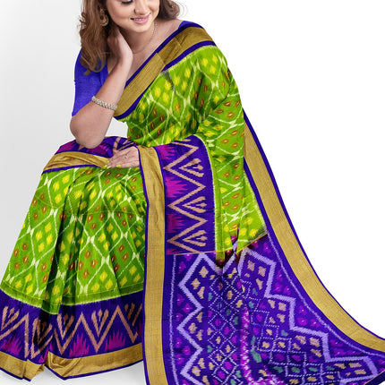 Pure Pochampally Silk Saree 6 Yards with Traditional Ikat Design