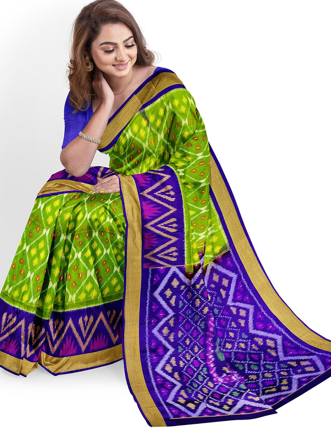 Pure Pochampally Silk Saree 6 Yards with Traditional Ikat Design