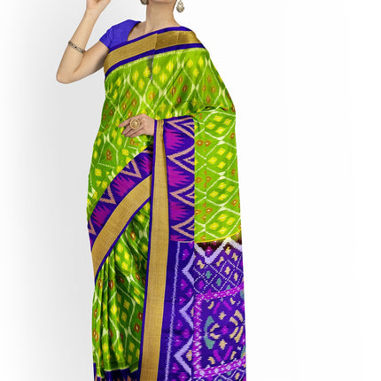 Pure Pochampally Silk Saree 6 Yards with Traditional Ikat Design