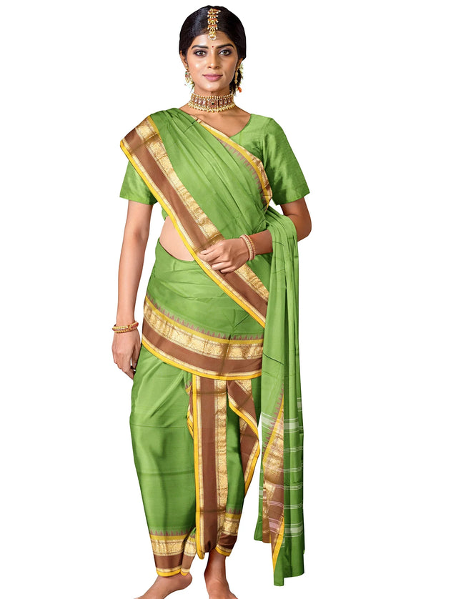 Jarigai Fancy Cotton Saree with contrast Jari Border 9 yards