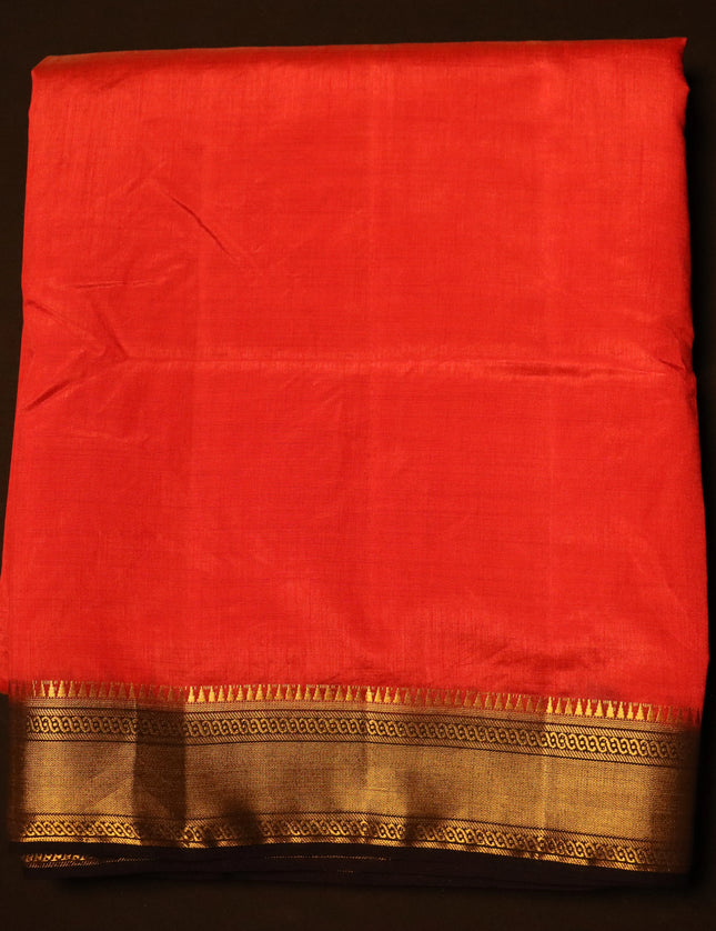 Tusser Contrast Jari Border 9 Yards Saree