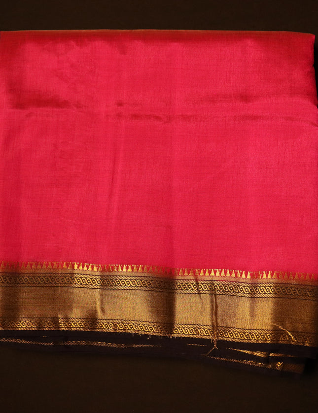 Tusser Contrast Jari Border 9 Yards Saree
