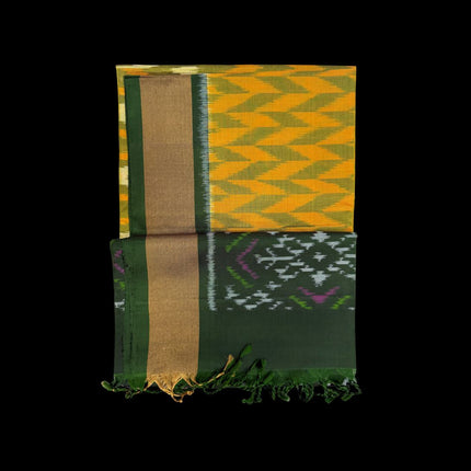 Pure Pochampally Silk Saree 6 Yards with Traditional Ikat Design
